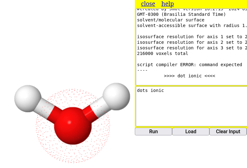 Illustrating the representation of the ionic cloud for the water model.